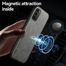 For Samsung Galaxy S20 FE Skin Feel Magnetic Leather Back Phone Case(Graphite Grey)