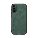 For Samsung Galaxy S20 FE Skin Feel Magnetic Leather Back Phone Case(Green)