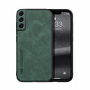 For Samsung Galaxy S21 5G Skin Feel Magnetic Leather Back Phone Case(Green)