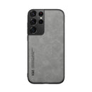 For Samsung Galaxy S21 Ultra 5G Skin Feel Magnetic Leather Back Phone Case(Galactic Grey)