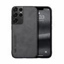 For Samsung Galaxy S21 Ultra 5G Skin Feel Magnetic Leather Back Phone Case(Graphite Grey)