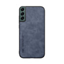 For Samsung Galaxy S21 FE 5G Skin Feel Magnetic Leather Back Phone Case(Blue)