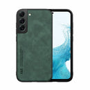 For Samsung Galaxy S22 5G Skin Feel Magnetic Leather Back Phone Case(Green)