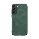 For Samsung Galaxy S22 5G Skin Feel Magnetic Leather Back Phone Case(Green)
