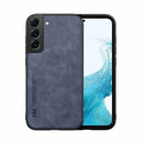 For Samsung Galaxy S22 5G Skin Feel Magnetic Leather Back Phone Case(Blue)