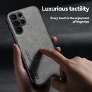 For Samsung Galaxy S22 5G Skin Feel Magnetic Leather Back Phone Case(Blue)