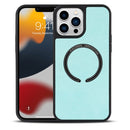 Lambskin Texture MagSafe Magnetic Phone Case For iPhone 13(Mint Green)