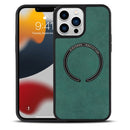Lambskin Texture MagSafe Magnetic Phone Case For iPhone 13(Dark Green)