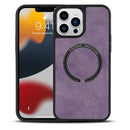 Lambskin Texture MagSafe Magnetic Phone Case For iPhone 13(Purple)