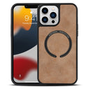Lambskin Texture MagSafe Magnetic Phone Case For iPhone 13(Khaki)