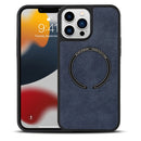 Lambskin Texture MagSafe Magnetic Phone Case For iPhone 13(Dark Blue)