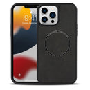 Lambskin Texture MagSafe Magnetic Phone Case For iPhone 13 Pro(Black)