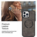 Lambskin Texture MagSafe Magnetic Phone Case For iPhone 13 Pro(Black)