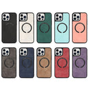 Lambskin Texture MagSafe Magnetic Phone Case For iPhone 12(Dark Green)