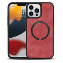 Lambskin Texture MagSafe Magnetic Phone Case For iPhone 12 Pro Max(Red)