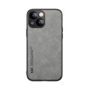 Skin Feel Magnetic Leather Back Phone Case For iPhone 13(Light Grey)