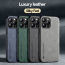 Skin Feel Magnetic Leather Back Phone Case For iPhone 13(Light Grey)