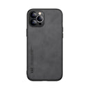 For iPhone 12 Pro Max Skin Feel Magnetic Leather Back Phone Case(Dark Grey)