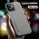 For iPhone 12 Pro Max Skin Feel Magnetic Leather Back Phone Case(Dark Grey)