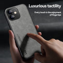 For iPhone 12 Pro Max Skin Feel Magnetic Leather Back Phone Case(Dark Grey)