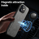 For iPhone 12 Pro Max Skin Feel Magnetic Leather Back Phone Case(Dark Grey)