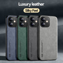 For iPhone 12 Pro Max Skin Feel Magnetic Leather Back Phone Case(Dark Grey)