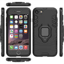 For iPhone SE 2022 / SE 2020 Shockproof PC + TPU Protective Case with Magnetic Ring Holder(Black)