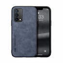 For OPPO A74 4G Skin Feel Magnetic Leather Back Phone Case(Blue)