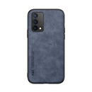 For OPPO A74 4G Skin Feel Magnetic Leather Back Phone Case(Blue)
