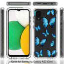 For Samsung Galaxy A03 Core PC+TPU Transparent Painted Phone Case(Blue Butterflies)