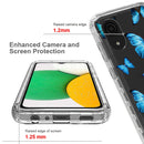 For Samsung Galaxy A03 Core PC+TPU Transparent Painted Phone Case(Blue Butterflies)