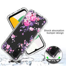 For Samsung Galaxy A03 Core PC+TPU Transparent Painted Phone Case(Pink Flower)