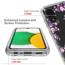For Samsung Galaxy A03 Core PC+TPU Transparent Painted Phone Case(Pink Flower)
