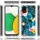 For Samsung Galaxy A03 Core PC+TPU Transparent Painted Phone Case(Banana Leaf)