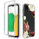 For Samsung Galaxy A03 Core PC+TPU Transparent Painted Phone Case(Rose)