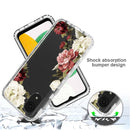For Samsung Galaxy A03 Core PC+TPU Transparent Painted Phone Case(Rose)