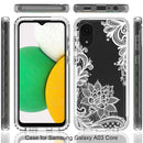 For Samsung Galaxy A03 Core PC+TPU Transparent Painted Phone Case(White Flower)