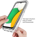 For Samsung Galaxy A03 Core PC+TPU Transparent Painted Phone Case(White Flower)