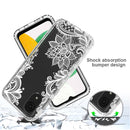 For Samsung Galaxy A03 Core PC+TPU Transparent Painted Phone Case(White Flower)
