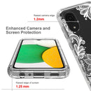 For Samsung Galaxy A03 Core PC+TPU Transparent Painted Phone Case(White Flower)