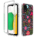 For Samsung Galaxy A03 Core PC+TPU Transparent Painted Phone Case(Small Floral)