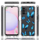 For Samsung Galaxy A13 4G PC+TPU Transparent Painted Phone Case(Blue Butterflies)