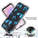 For Samsung Galaxy A13 4G PC+TPU Transparent Painted Phone Case(Blue Butterflies)