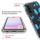 For Samsung Galaxy A13 4G PC+TPU Transparent Painted Phone Case(Blue Butterflies)
