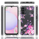 For Samsung Galaxy A13 4G PC+TPU Transparent Painted Phone Case(Pink Flower)