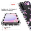 For Samsung Galaxy A13 4G PC+TPU Transparent Painted Phone Case(Pink Flower)
