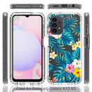 For Samsung Galaxy A13 4G PC+TPU Transparent Painted Phone Case(Banana Leaf)