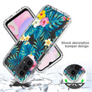 For Samsung Galaxy A13 4G PC+TPU Transparent Painted Phone Case(Banana Leaf)