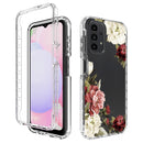 For Samsung Galaxy A13 4G PC+TPU Transparent Painted Phone Case(Rose)