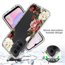 For Samsung Galaxy A13 4G PC+TPU Transparent Painted Phone Case(Rose)